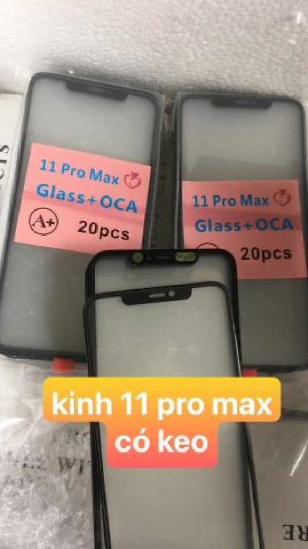 mặt kính iphone 11 pro max liền keo oca ( zin)