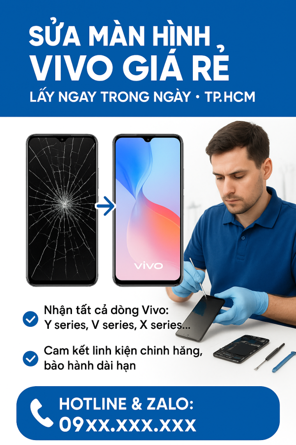 📱 ÉP KÍNH – THAY MÀN HÌNH VIVO V50 / v50-4G– LẤY NGAY – GIÁ TỐT TẠI HCM