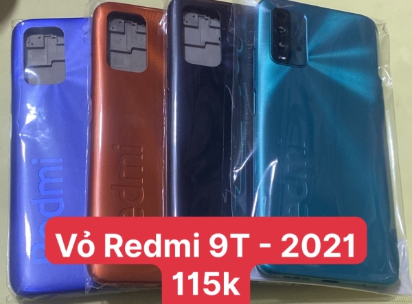 vỏ bộ redmi 9t liền kính camera khay sim , đủ đồ dọn máy 