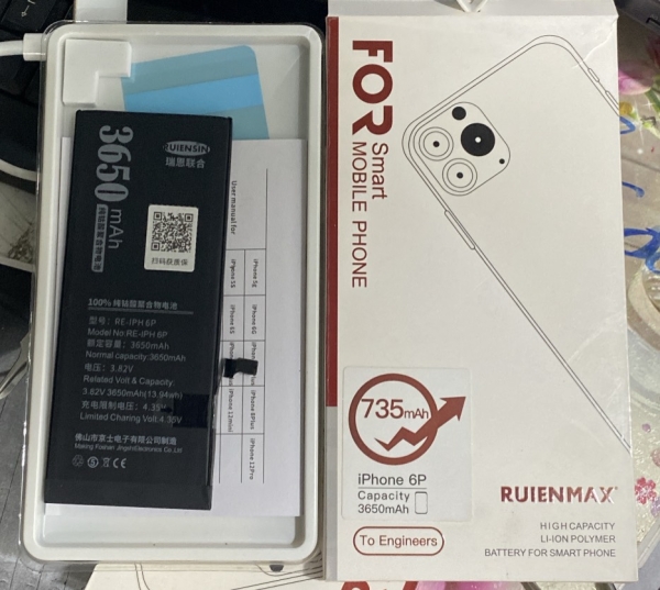 pin  thay thế cho táo 6 plus ruienmax 3650mAh