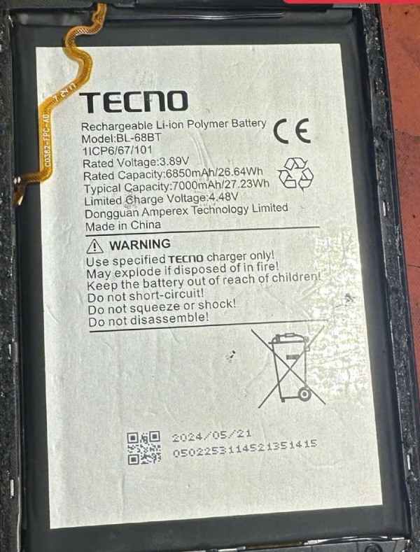 Pin Tecno Pova 6 Neo / BL-68BT 6000mAh Chính Hãng