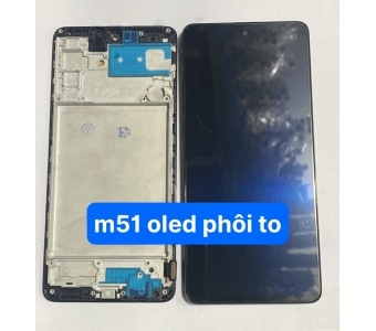 MÀN HÌNH SAM SUNG M51 OLED PHÔI TO LIỀN KHUNG
